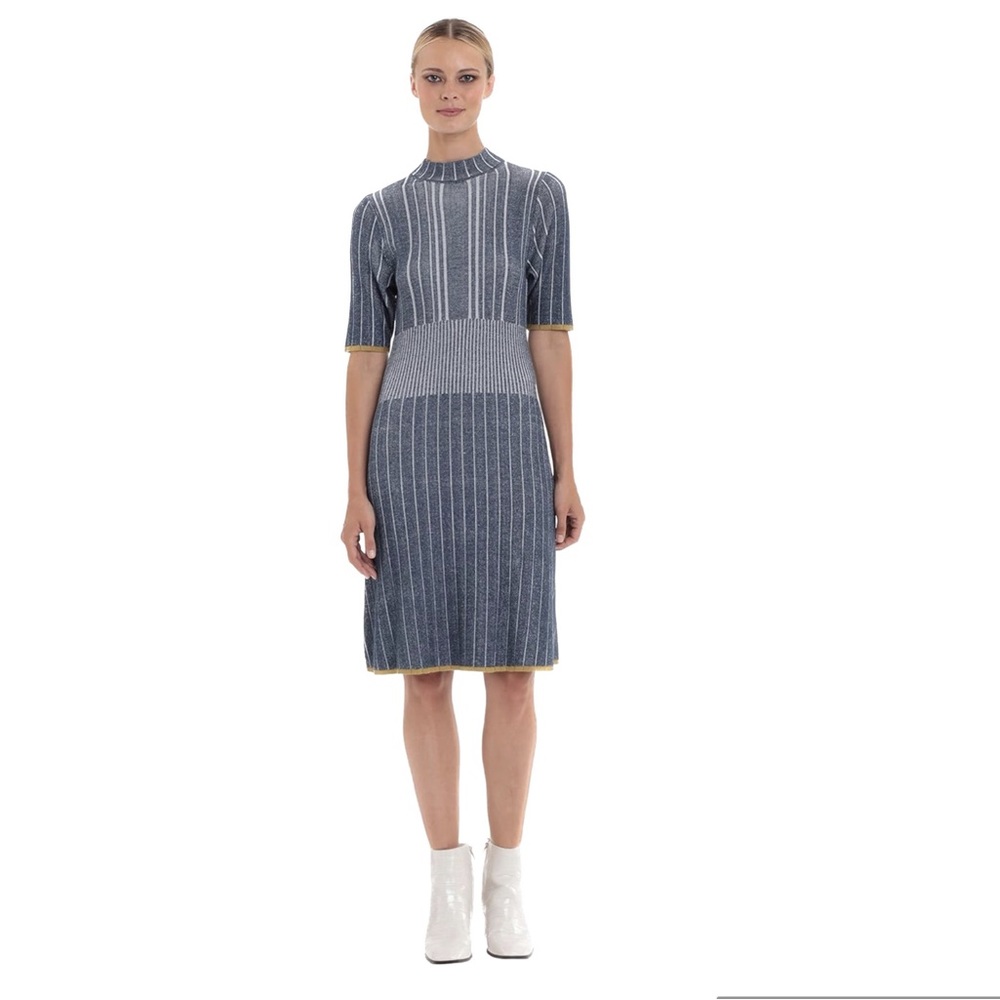Donna Morgan | Mock Neck Weave Striped Dress NWT